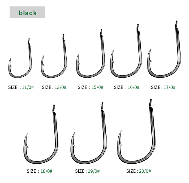 KATYUSHA 30 Gói Thép Carbon Cao Bù Đắp Barb Fishhooks 11 #-20 # Đầu Phẳng Cá Chép Móc Câu Móc Đơn Phụ Kiện