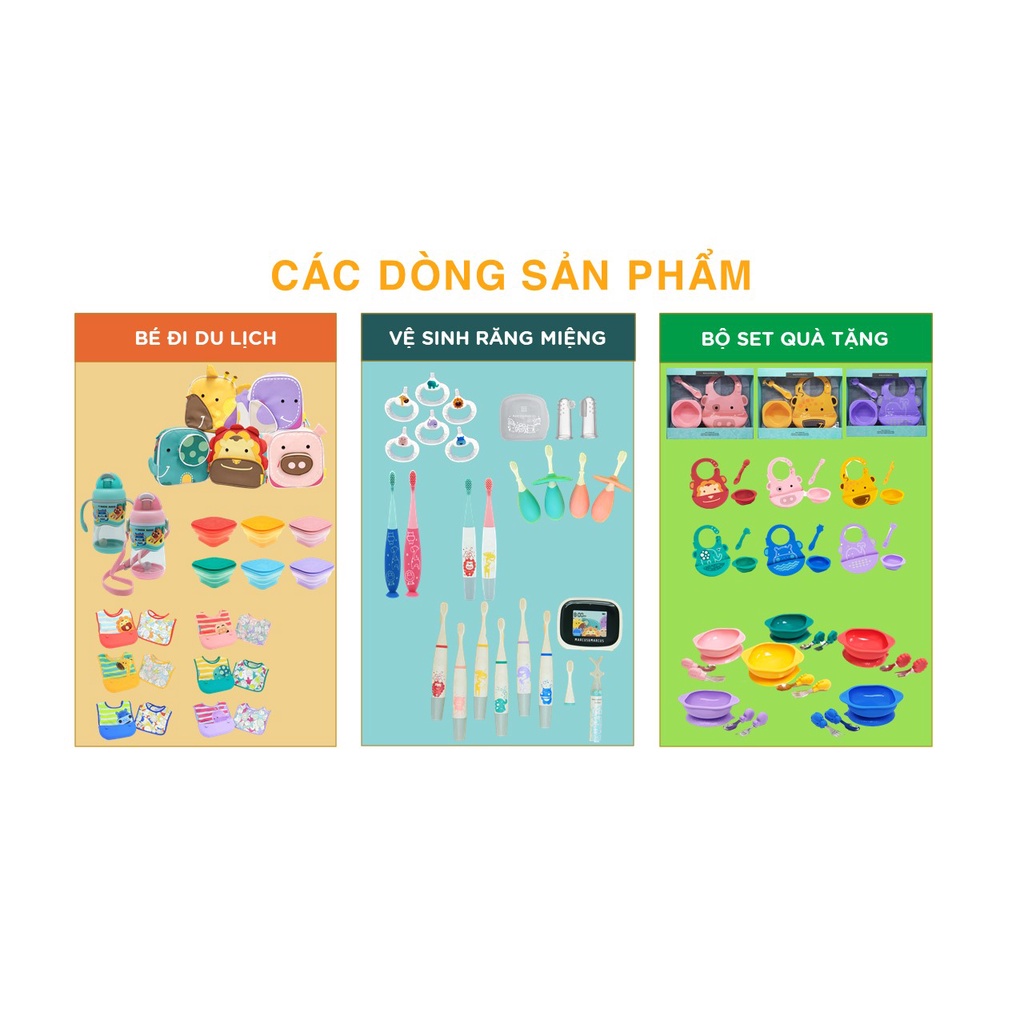 Yếm silicon ăn dặm cổ dán cao cấp an toàn cho bé từ 6 tháng Marcus & Marcus chính hãng - Marcus - Liin Shop
