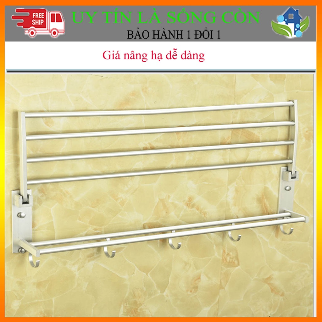 Giá để đồ kết hợp treo khăn hợp kim nhôm cao cấp tiện ích