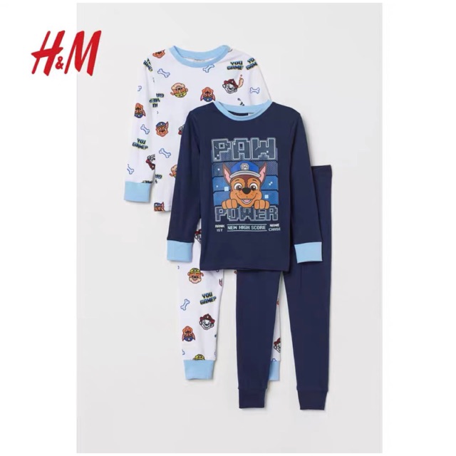 Bộ cotton dài tay HM Paw Patrol chú chó cứu hộ 1-10Y (có ảnh thật)