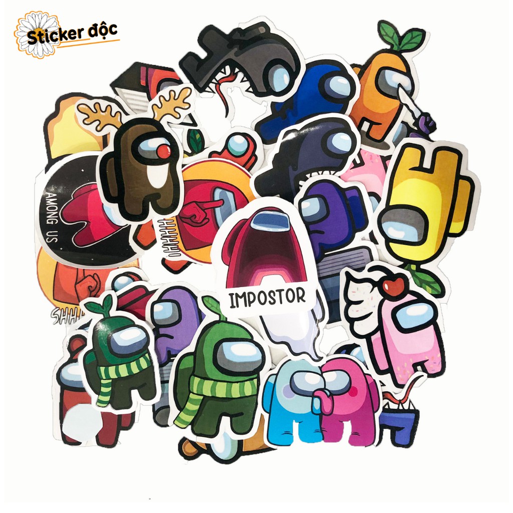 STICKER CHỐNG NƯỚC CAO CẤP 7 MẪU - Among us, retro, we are bear, The simsons, sticker giày, sticker retro