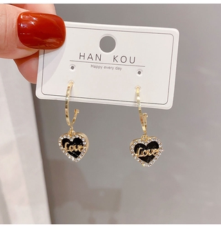 Bông tai thiết kế kim bông tai bằng bạc 925 hình 2 trái tim phong cách Hàn Quốc hợp thời trang