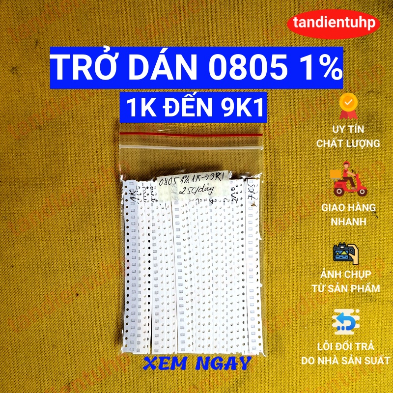 COMBO TRỞ DÁN 0805 1% 68 MÃ TỪ 1K ĐẾN 2M TỔNG 1700 CHIẾC