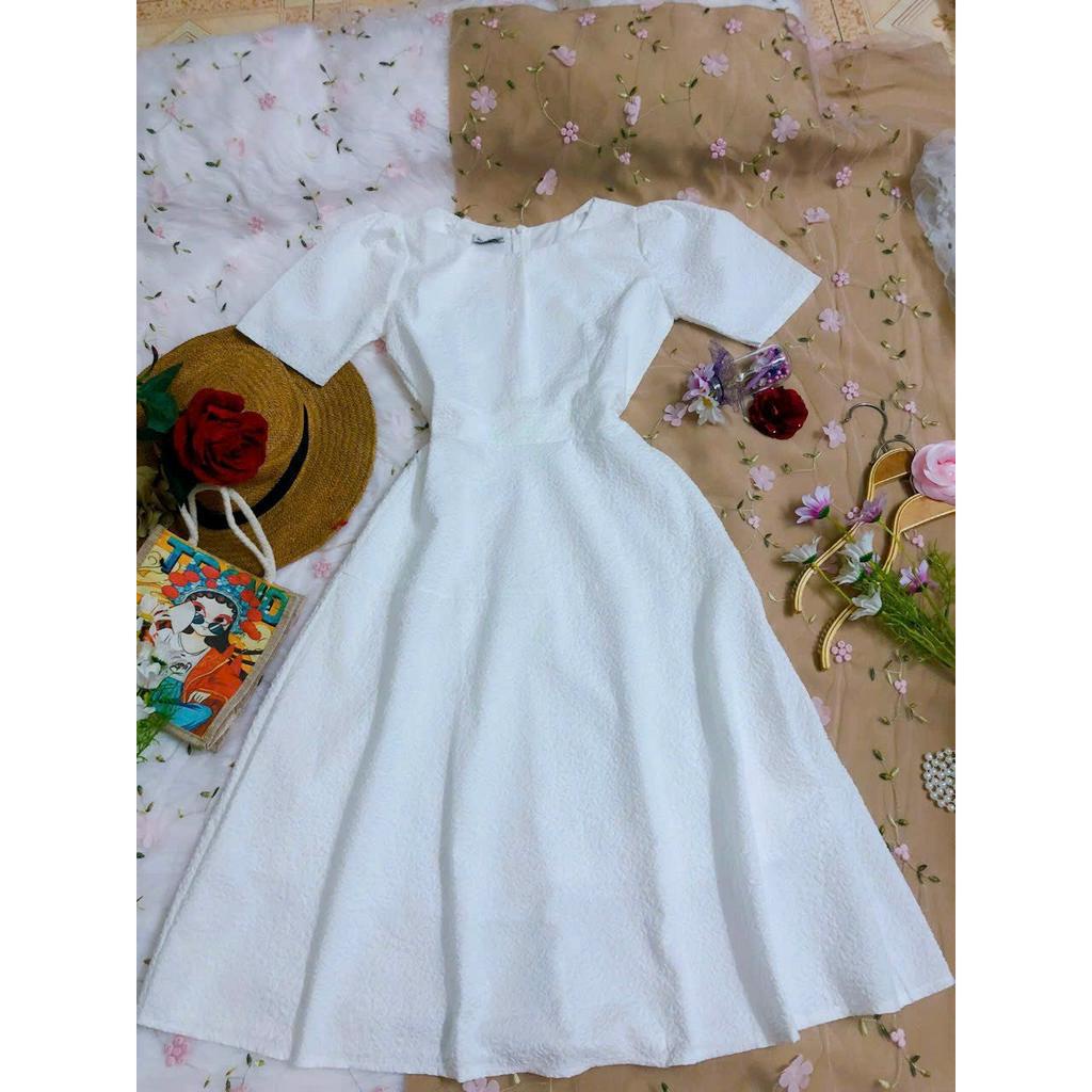 Váy đầm dự tiệc dáng dài phong cách hàn quốc đầm đen dáng xòe tiểu thư xinh Miyu clothing