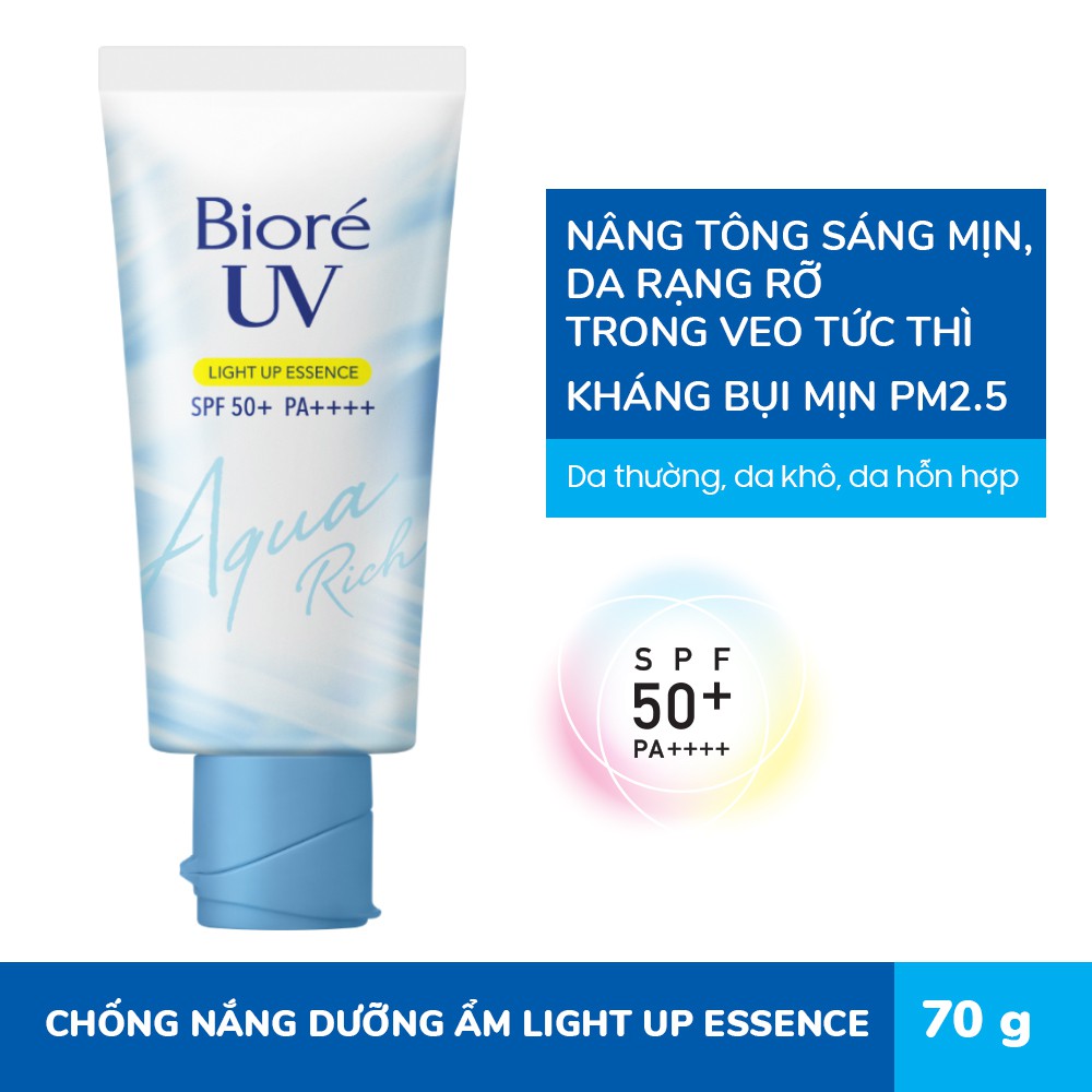 Tinh Chất Chống Nắng Bioré UV Sáng Rạng Rỡ Aqua Rich Light Up Essence SPF50+ PA++++ 70g