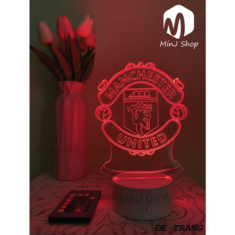 Đèn Ngủ 3D CLB Bóng Đá Manchester United | 16 Màu + Remote | Đèn 3D Mica MU | Trang Trí & Quà Tặng Độc Đáo
