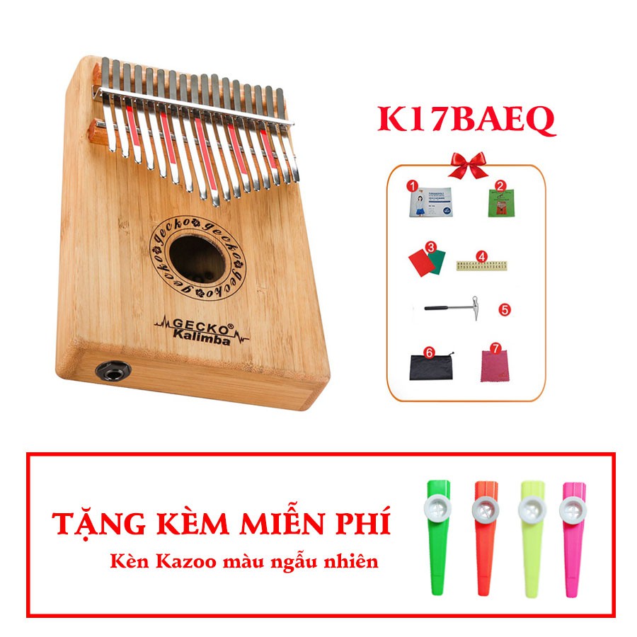( ẢNH THẬT ) ĐÀN KALIMBA GECKO 17 PHÍM K17BAEQ TẶNG KÈM KÈN KAZOO DREAM WALKER LIMITED EDITION - HÀNG CÓ SẴN