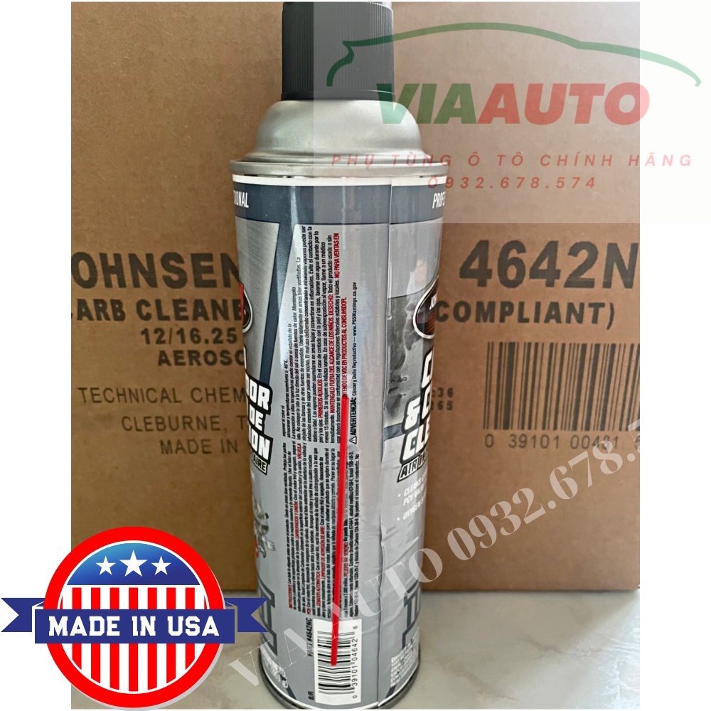Súc rửa bình xăng con JOHNSEN'S CARB CHOKE CLEANER 461G J4642