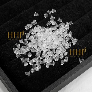 Chốt bông tai silicon - chốt khuyên tai silicon - đích bông - chui bông - bông tai - khuyên tai bạc - hhj - bạc s95