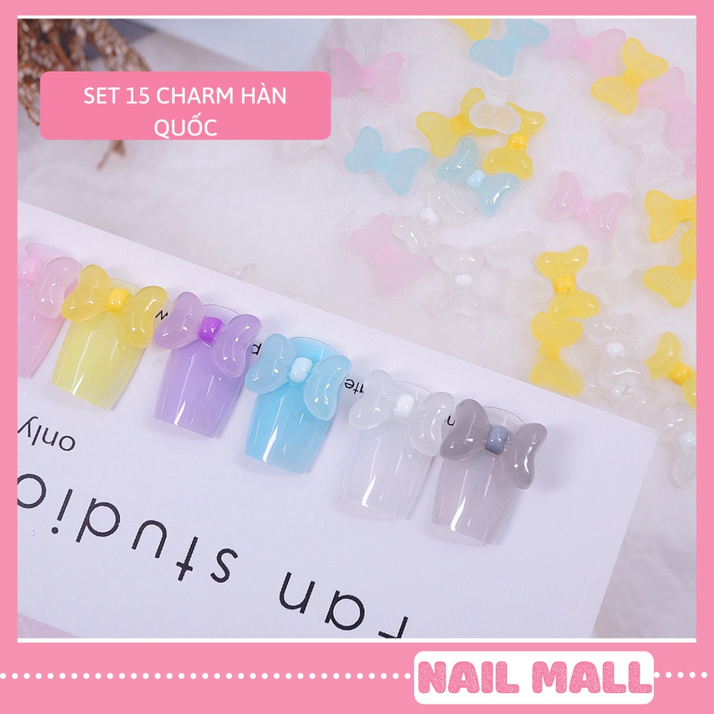 Charm Nail Nơ Set 15 Charm Nơ Phong Cách Hàn Quốc SWY2930
