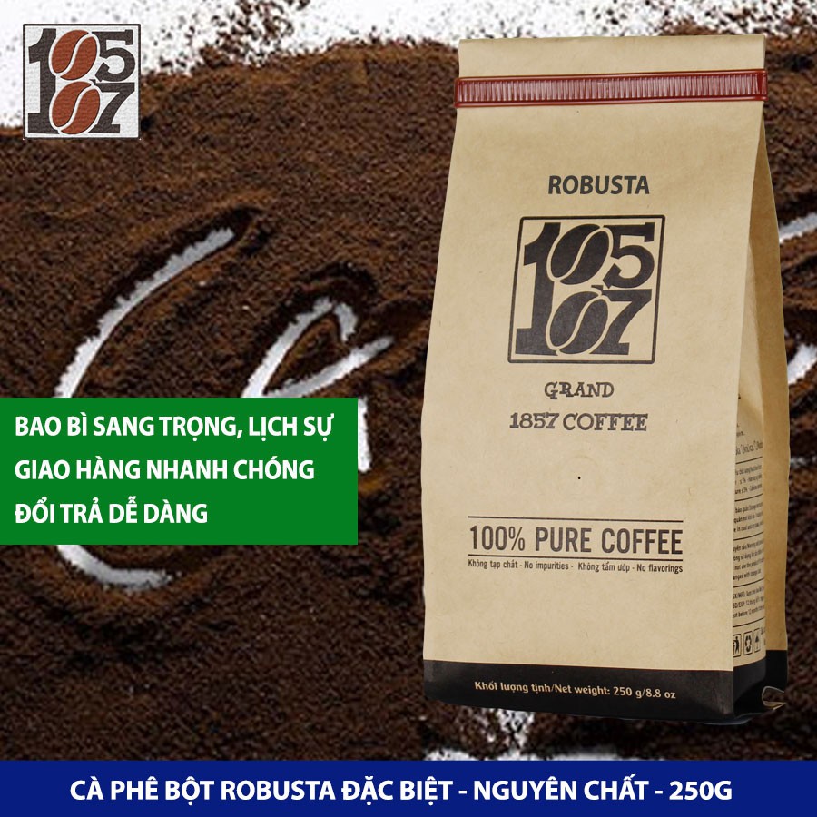 1KG Cà phê Robusta bột đặc biệt ❤️️ FREESHIP ❤️️ nguyên chất không pha trộn tẩm ướp hương liệu - grand 1857 coffee | BigBuy360 - bigbuy360.vn