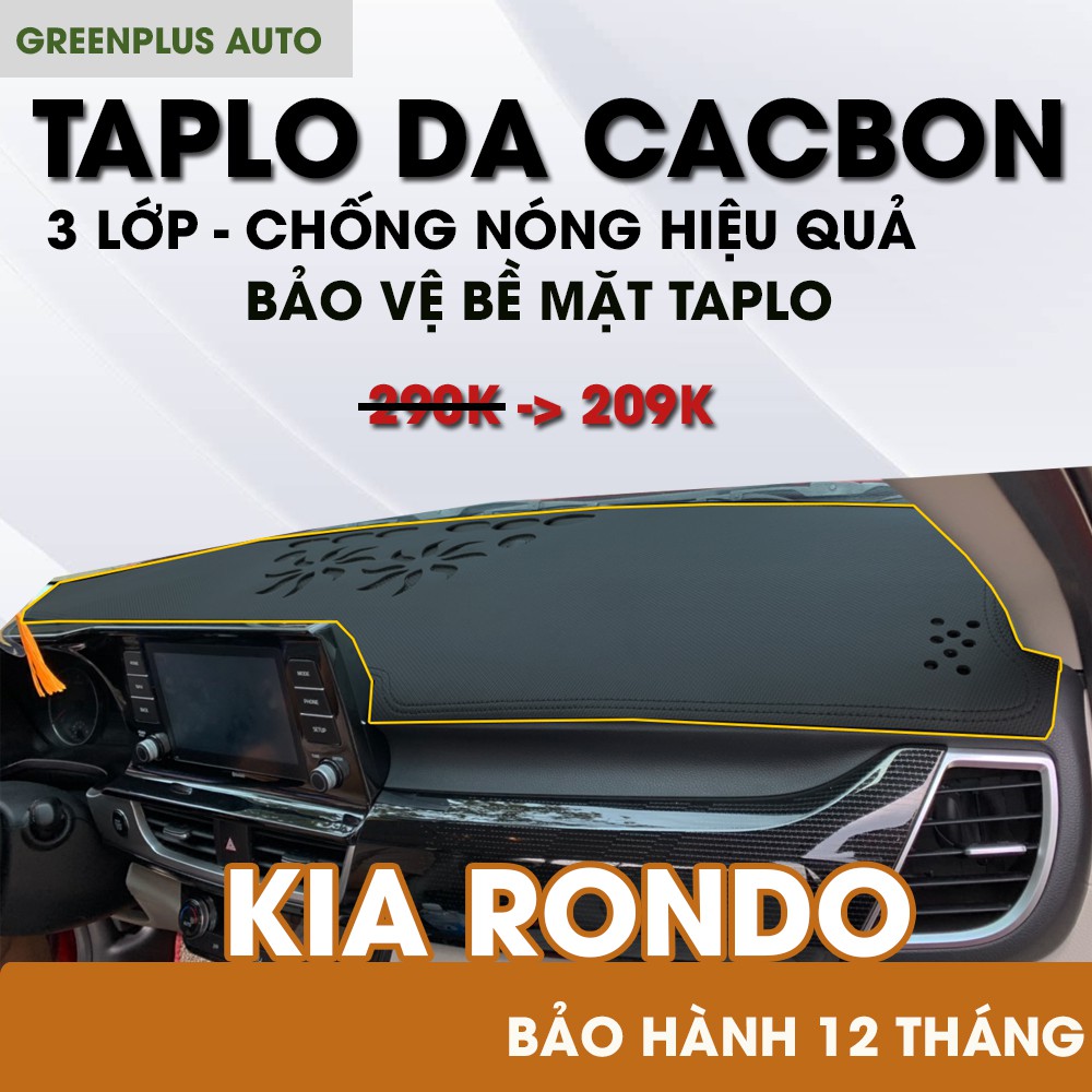 Thảm Taplo ô tô Kia Rondo da vân Cacbon 3 lớp