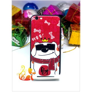 Ốp lưng Tết 3D Juice - "Chó Kính Đen" - Cho iPhone 5/5s/6/6s/6+/6s+/7/8/7+/8+/X