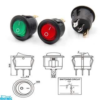 COMBO 10 CÔNG TẮC ON - OFF TRÒN 3 CHÂN