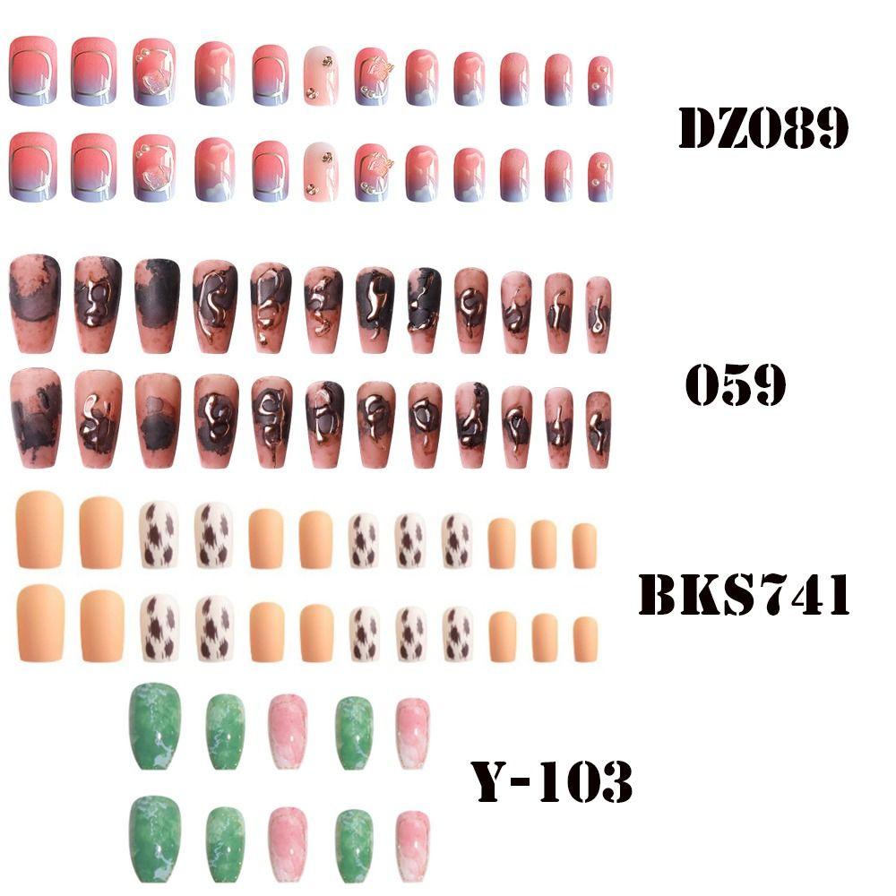 EUCA Bộ 24 Móng Tay Giả Che Phủ Toàn Diện Phong Cách Pháp