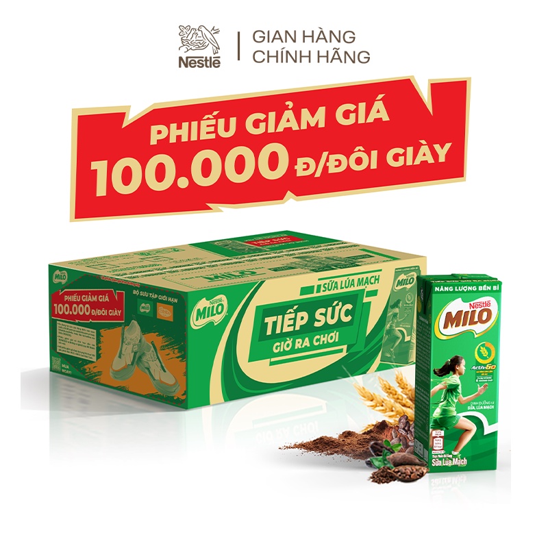 [Milo x Biti's Kids voucher] Sữa lúa mạch Nestlé Milo thùng 48 hộp x 180ml (12x4x180ml) | WebRaoVat - webraovat.net.vn