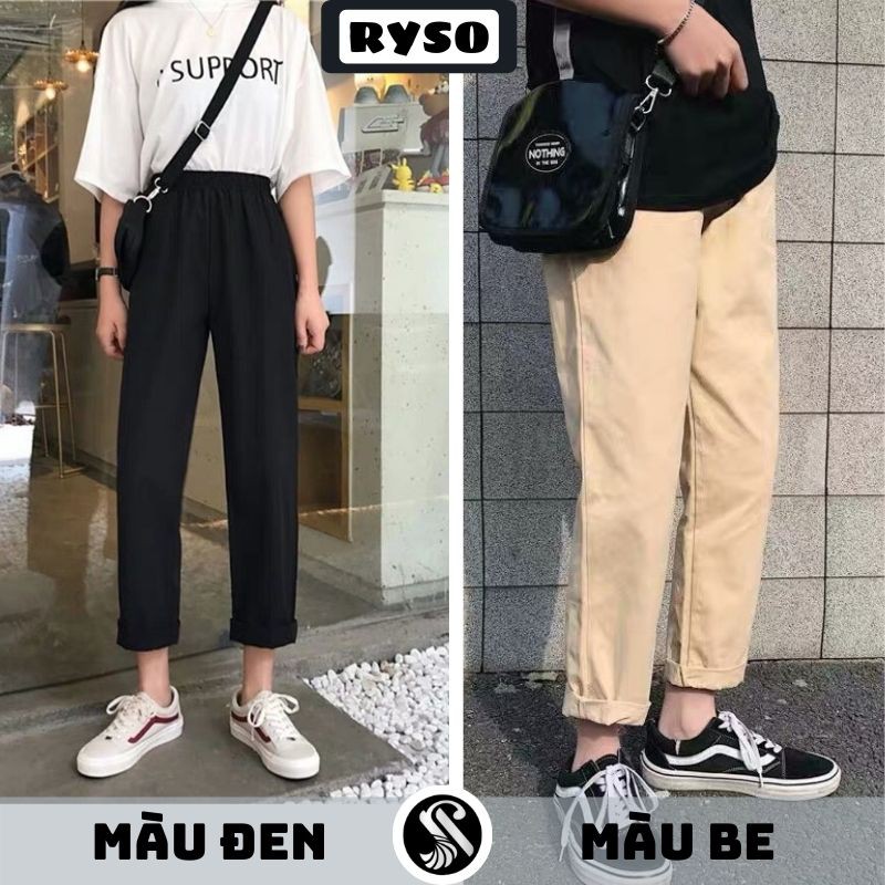 Quần Baggy Nam Nữ Kaki Basic Unisex Ống Rộng Suông Năng Động