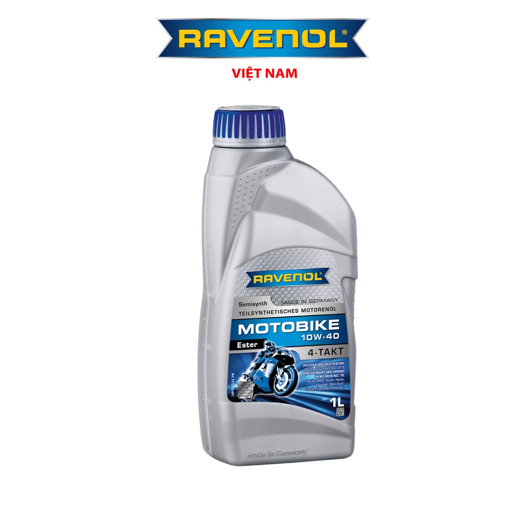Nhớt xe máy bán tổng hợp RAVENOL Motobike 4-T Ester 10W-40