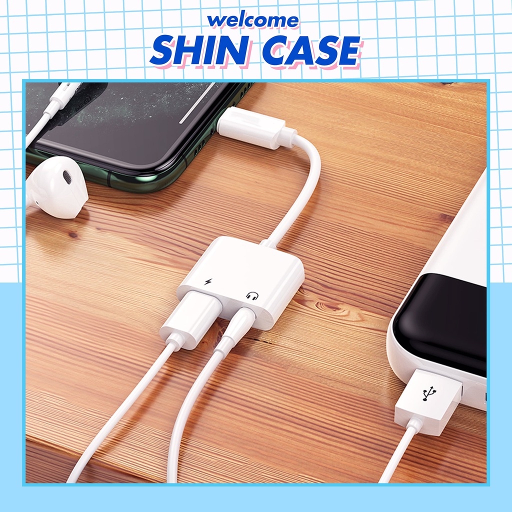 Jack chia cổng sạc và tai nghe 3.5mm cho ĐT pin dự phòng-Shin Case