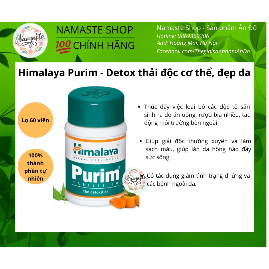 Himalaya Purim - Detox, thải độc và thanh lọc cơ thể