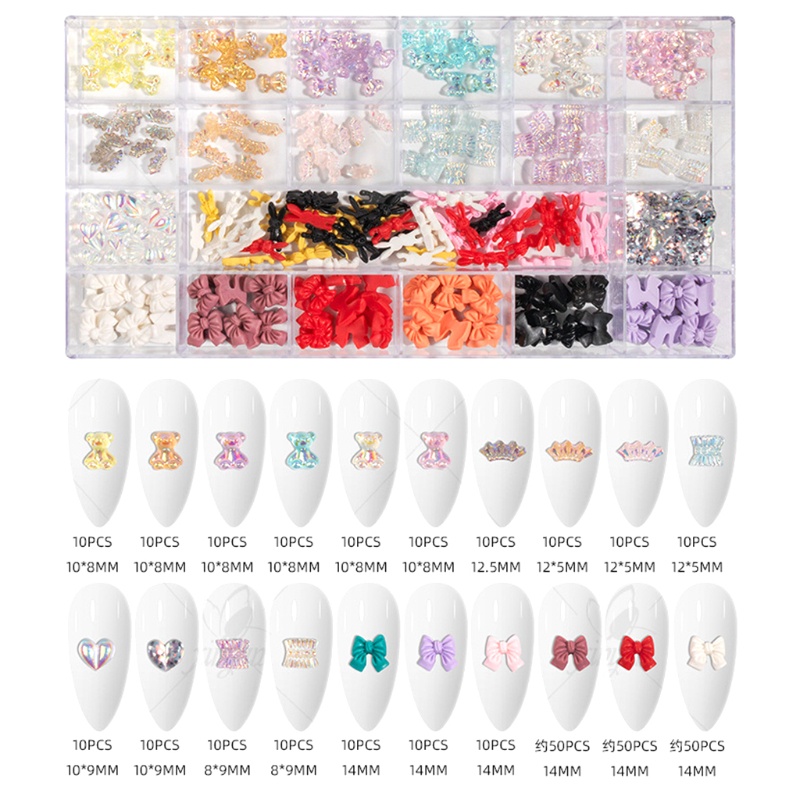 Miếng Dán Trang Trí Móng Tay 3d Hình Nơ Xinh Xắn