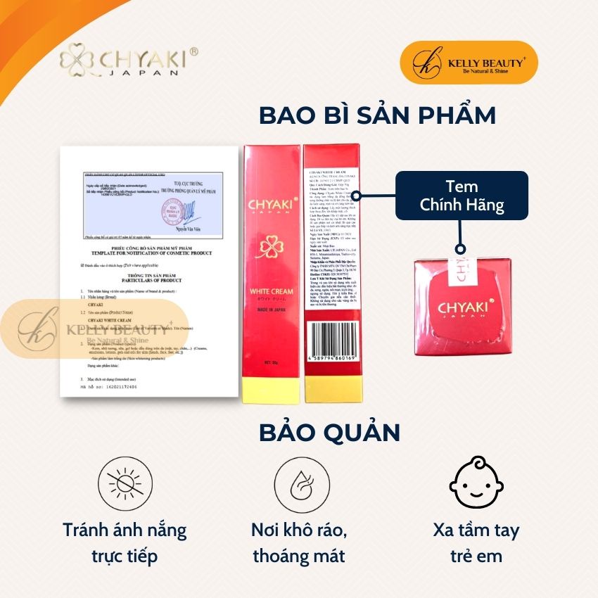 Kem Dưỡng Trắng &amp; Săn Chắc Da CHYAKI 50g – Phục Hồi, Giữ Ẩm, Làm Sáng và Săn Chắc Da | KELLY BEAUTY