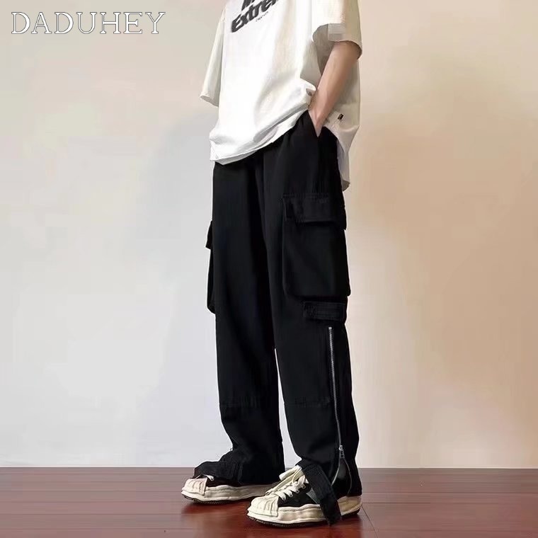 Daduhey Quần Dài Ống Rộng Lưng Thun Thời Trang Đường Phố Cá Tính Cho Nam