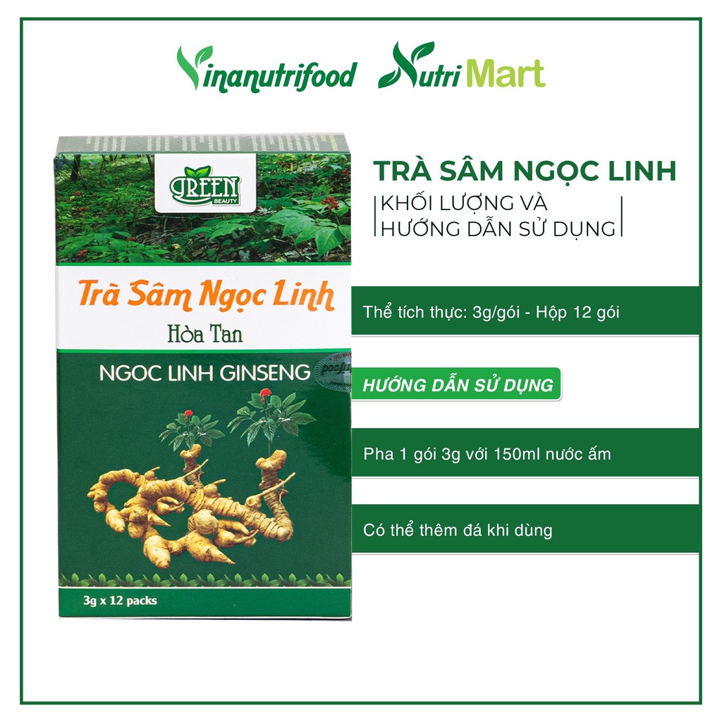 Trà sâm Ngọc Linh Vinanutrifood T01, trà thảo dược chiết xuất từ sâm Ngọc Linh, trà sâm quý giúp thanh lọc cơ thể