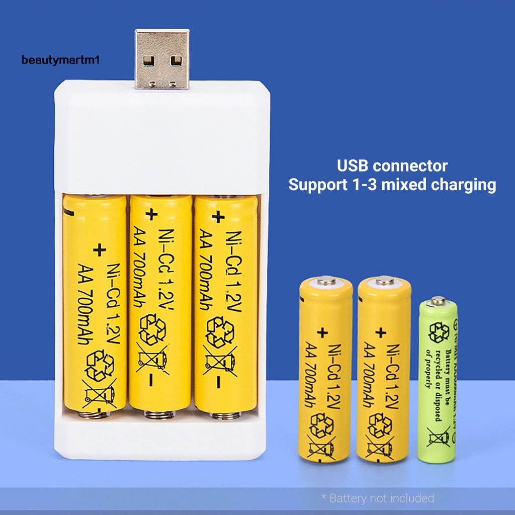 Bộ sạc pin 3 ngăn USB AA/AAA thông minh
