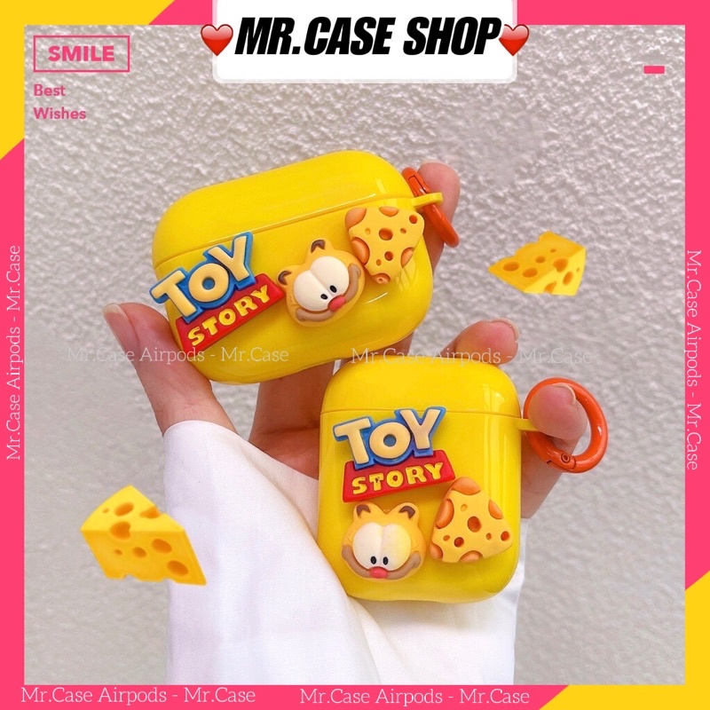 Case Airpods 1/2 /Pro Vỏ Ốp Tai Nghe Nhựa Dẻo Hoạt Hình Màu Xanh  - Mr.Case AirPods