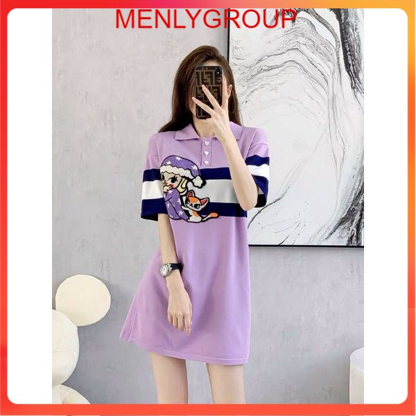 ĐẦM LEN TÍM PHỐI SỌC
