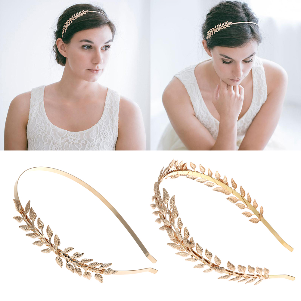 Vương Miện Kim Loại Họa Tiết Lá Cây Cổ Điển Thời Trang Cho Cô Dâu|Lá