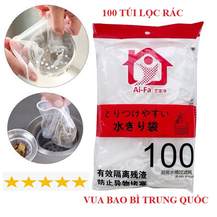 Túi lọc rác bồn rửa chén bát - Ai Fa - 100 túi/sp - ÔNG VUA BAO BÌ TRUNG QUỐC