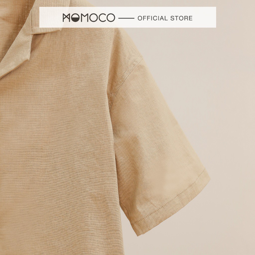 Áo Sơ Mi Cộc Tay Nữ MOMOCO Chất Linen, Cổ Ve Thoáng Mát ESSENTIALS Blend Short Sleeve Shirt - M2771