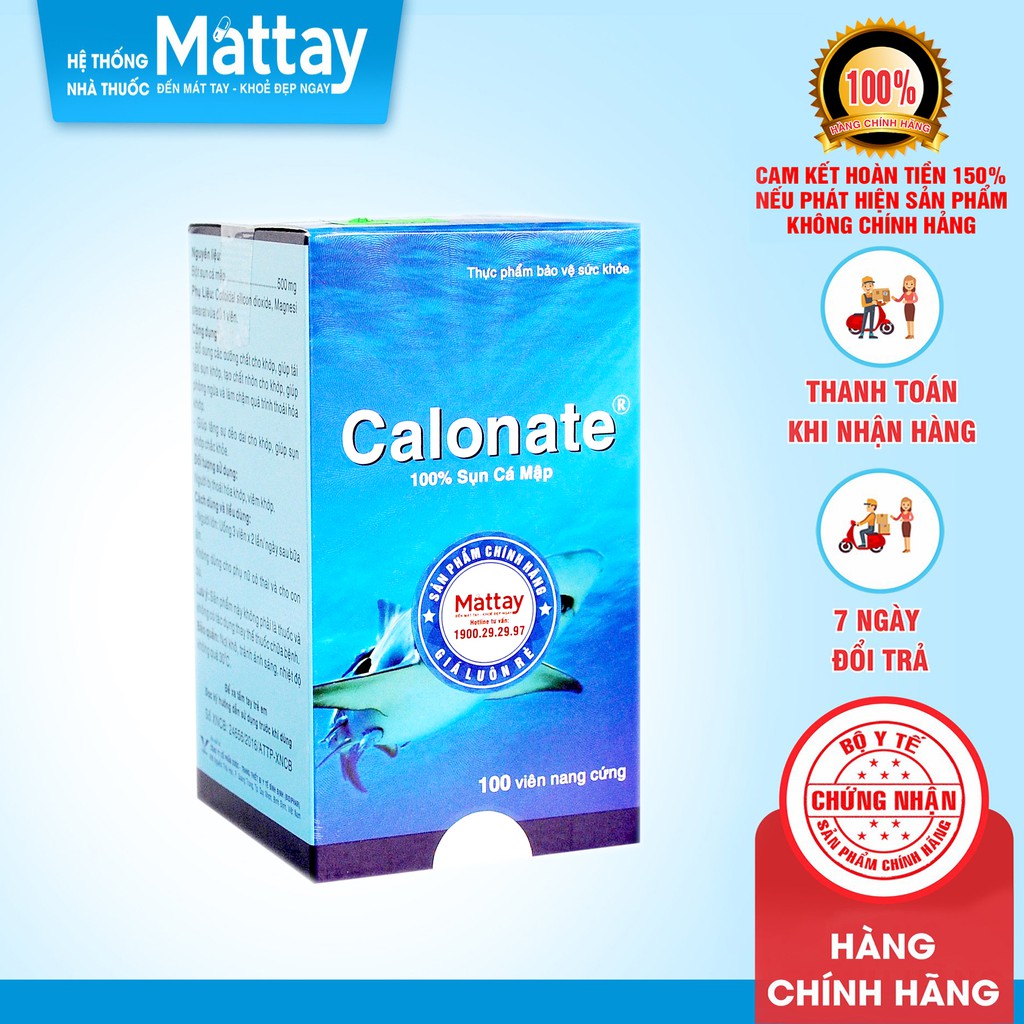 Calonate - Hộp 100 Viên - Sụn Cá Mập Giúp Tái Tạo Sụn Khớp