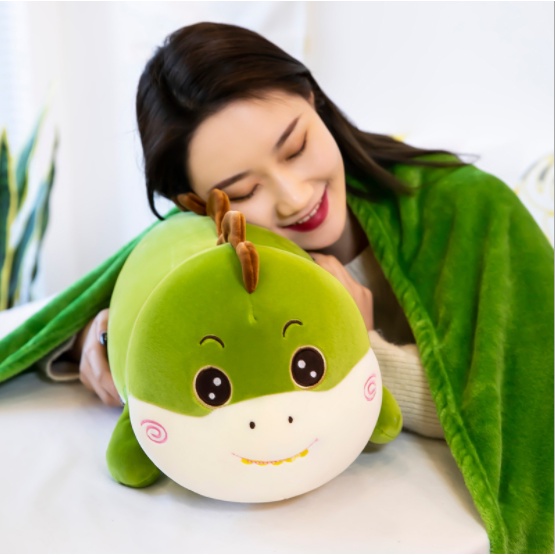 Bộ chăn gối văn phòng hình thú 3in1 vải nhung mềm mịn kích thước mền 1m2*1m7