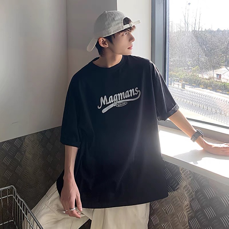Áo thun phông nam nữ tay lỡ form rộng unisex in chữ MAGMANS nam nữ mặc cực chất