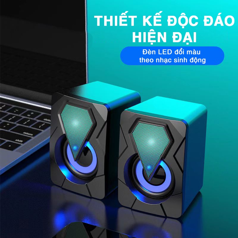 Loa máy tính laptop vi tính mini Y9077 âm Bass hay âm thanh nổi loa di động dùng giắc cắm âm thanh 3.5mm