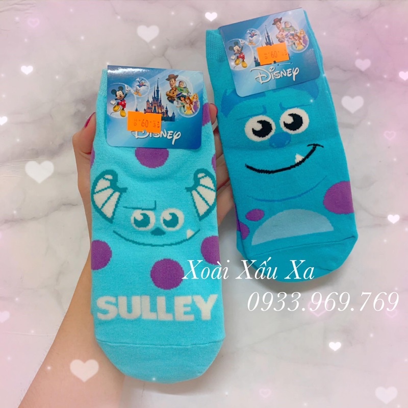 Vớ hoạt hình stitch - pooh - sulley - mike - lotso