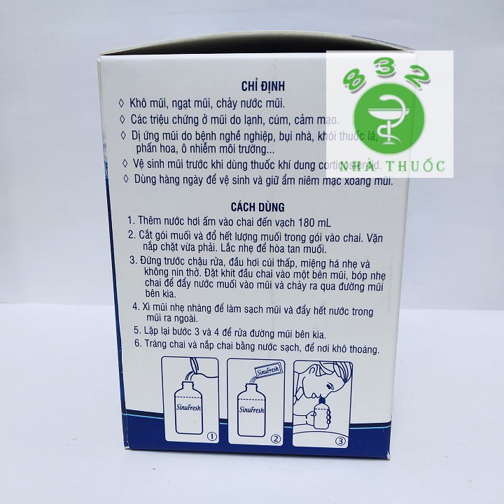 Muối rửa mũi xoang SinuFresh hộp 50 gói