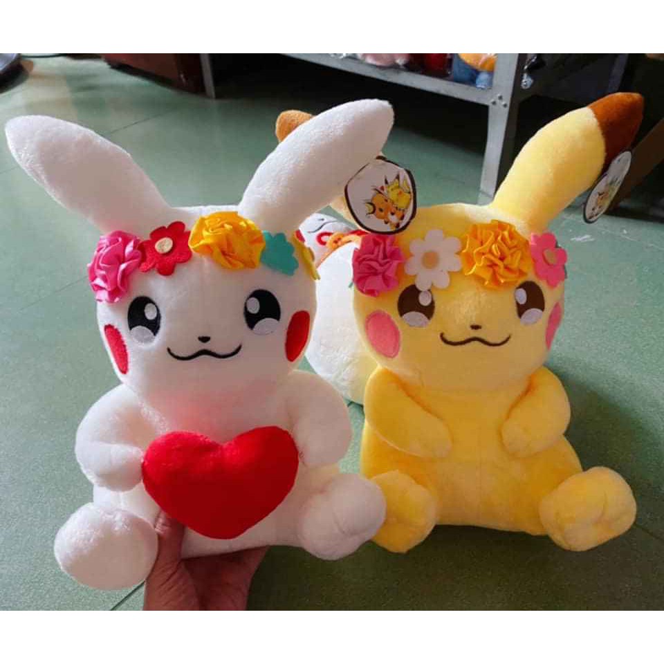 GẤU BÔNG PIKACHU ĐỘI VÒNG HOA (30 CM) GB251