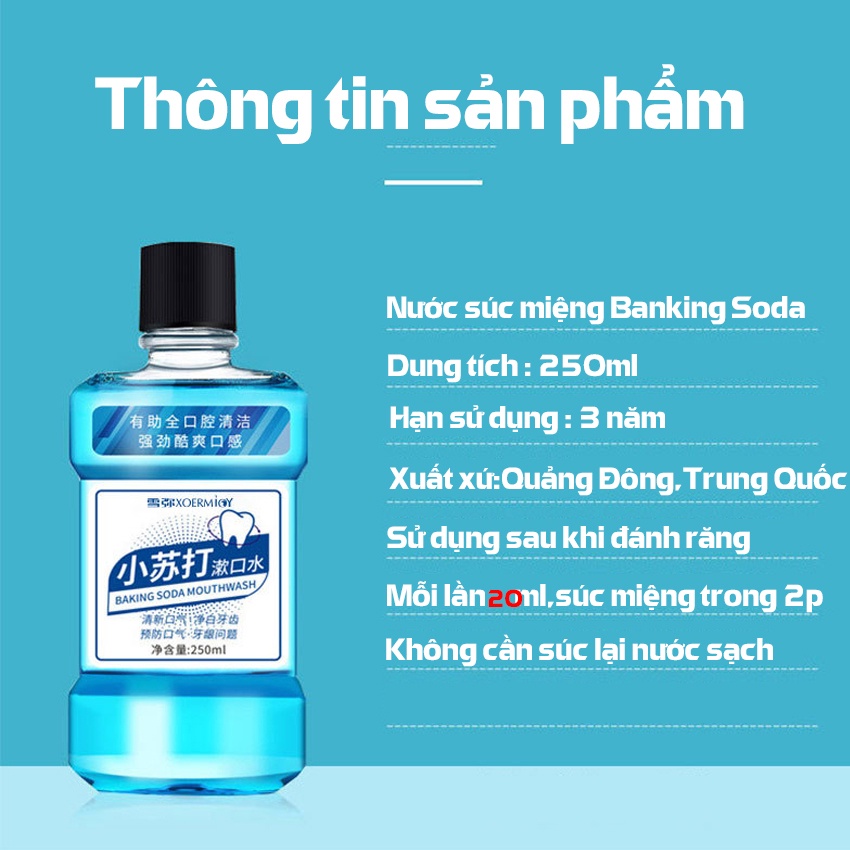 Nước súc miệng Banking Soda diệt khuẩn,giữ cho hơi thở thơm mát suốt ngày dài