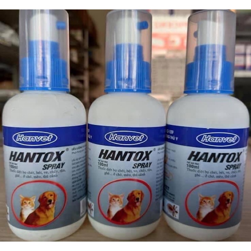 Hantox spray diệt ve, ghẻ, rận, bọ chét cho chó mèo