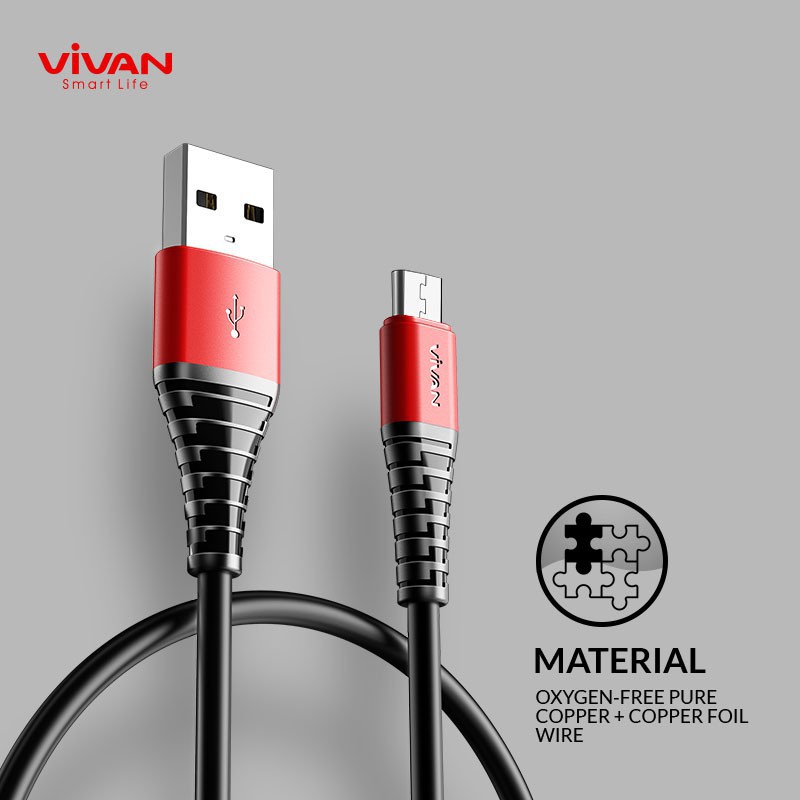 Cáp Sạc Miro USB VIVAN 2A 30CM - BẢO HÀNH CHÍNH HÃNG 1 ĐỔI 1 - SM30