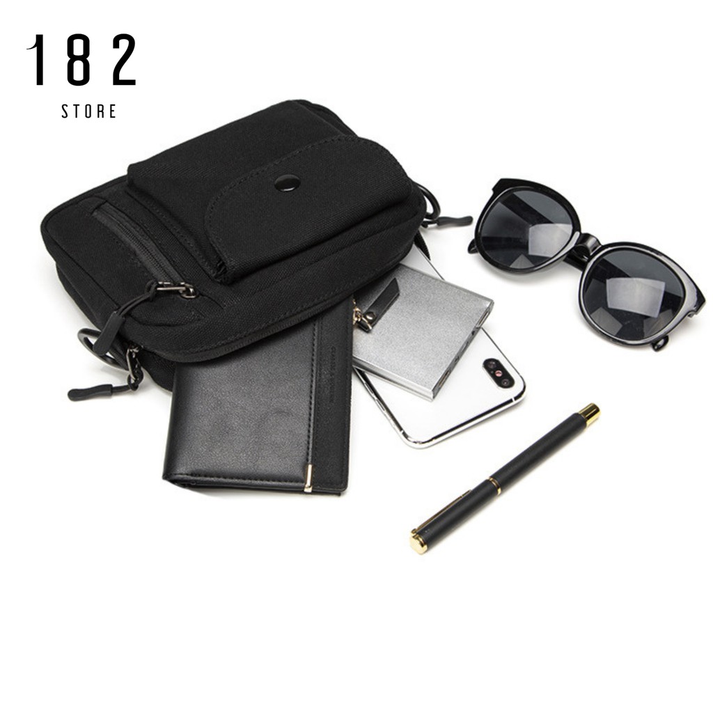 Túi Đeo Chéo Unisex Nam Nữ Thời Trang Nhỏ Gọn Tiện Lợi Chất Liệu Vải Kaki Trượt Nước Cao Cấp - The Black Box | BigBuy360 - bigbuy360.vn