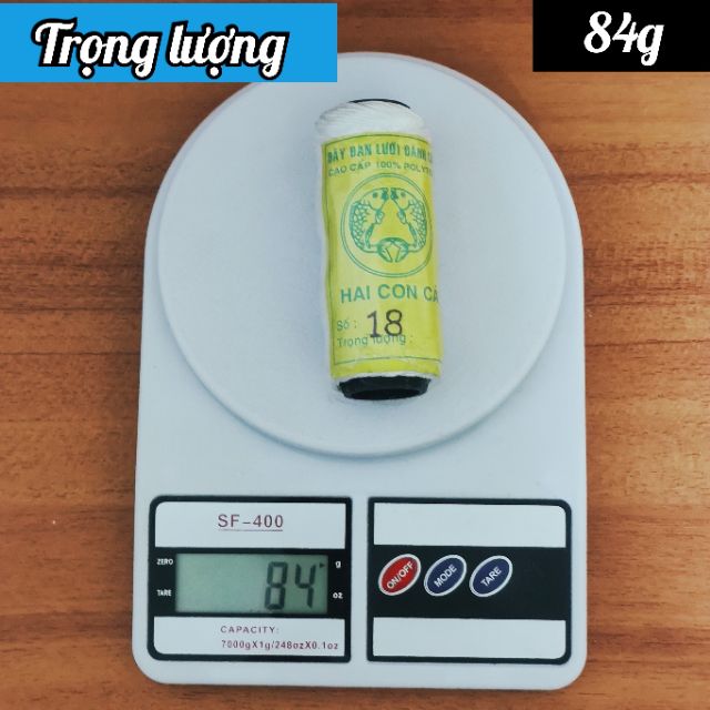 Dây thả diều, dây nhợ thợ hồ xây dựng số 18 cuộn nhỏ ~ 60g (tính cả ống cuộn 84g)