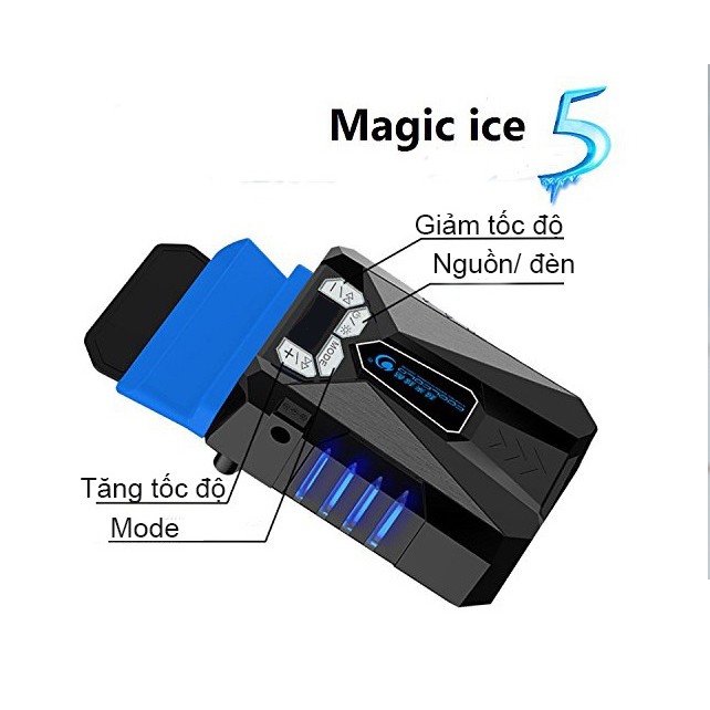 Quạt hút nhiệt laptop Coolcold Ice Magic 5 nguồn USB 5V