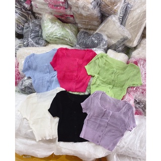 ÁO LEN CROPTOP CỔ U