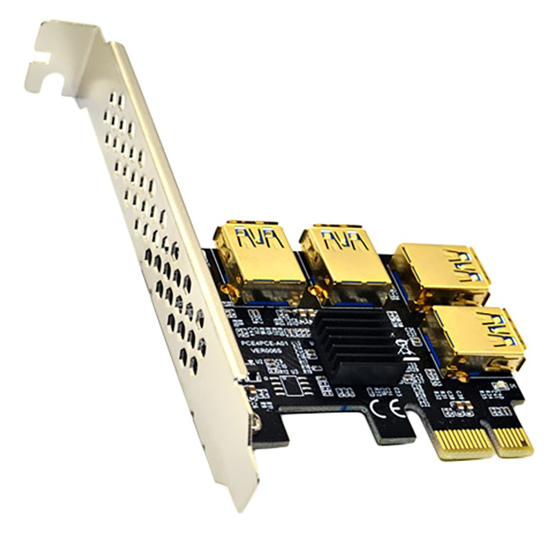 Card Mở Rộng Chuyển Đổi Từ Pci-E 1 Sang 4 Usb3.0 + 4xpcie 1x Sang 16x L4Pin | BigBuy360 - bigbuy360.vn