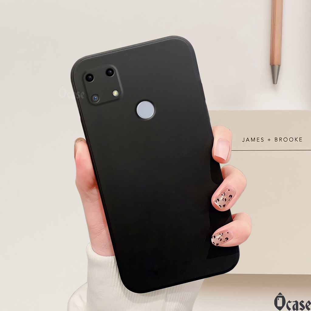 Ốp lưng Oppo A15 / A15s / Realme C12 / C25 / Realme V3 in gấu cạnh viền vuông có bảo vệ camera